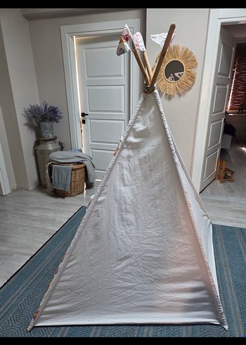 İkea Baskılı Beyaz ve Gri Çocuk Oyun Çadırı - Görsel 2