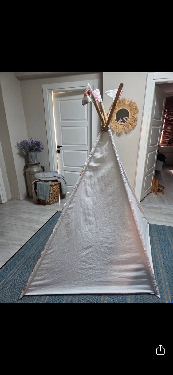 İkea Baskılı Beyaz ve Gri Çocuk Oyun Çadırı - Görsel 2