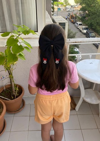 Siyah Mini Mouse Fiyonk Çocuk Saç Tokası