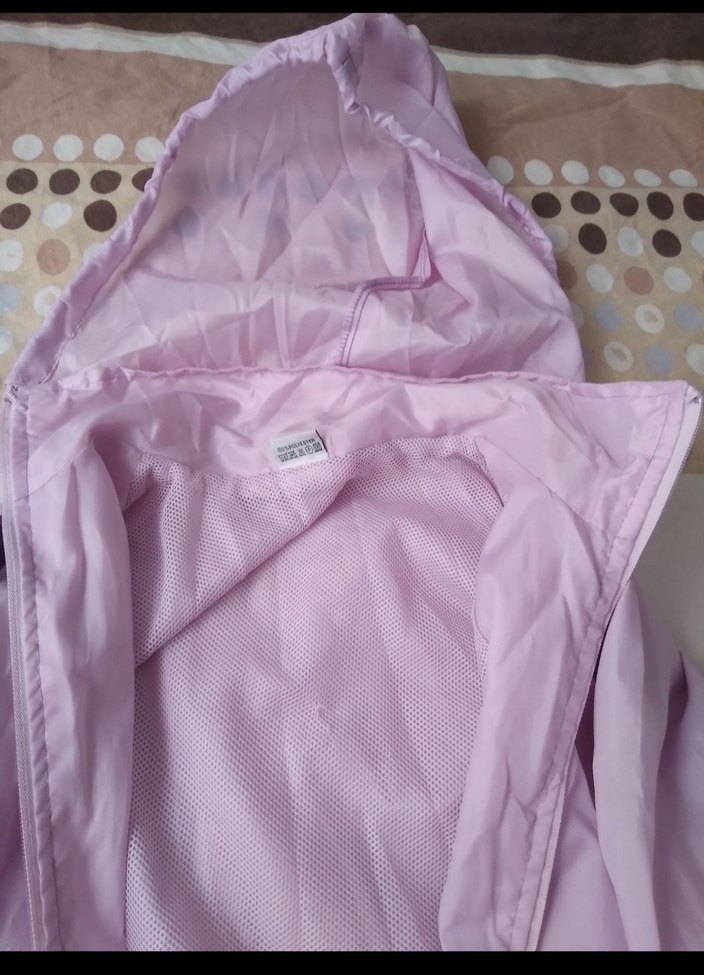 Kapüşonlu Pastel Mor,Lila Yağmurluk - Görsel 2