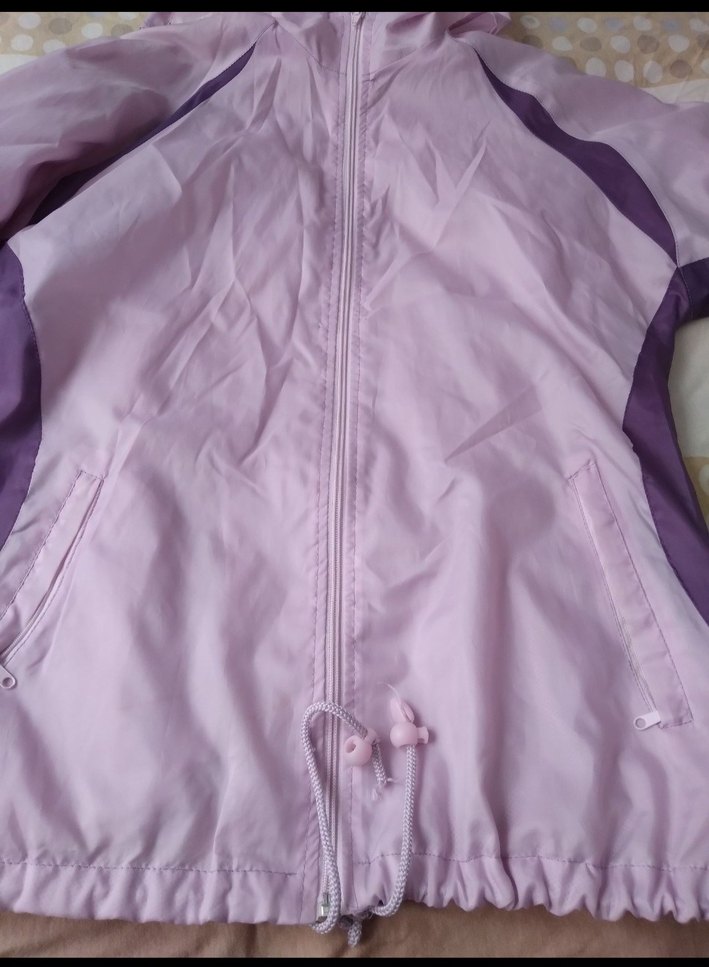 Kapüşonlu Pastel Mor,Lila Yağmurluk - Görsel 3