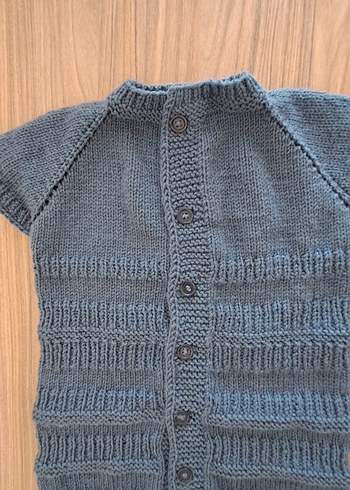 Erkek Çocuk Gri Kısa Kollu Örgü yelek - Görsel 8