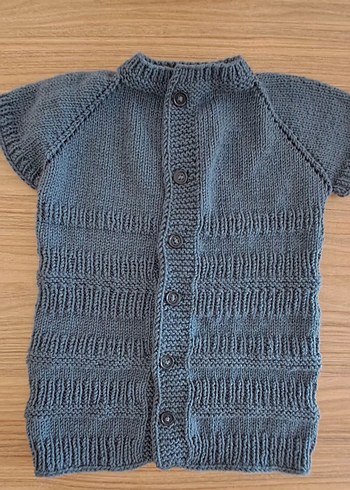Erkek Çocuk Gri Kısa Kollu Örgü yelek - Görsel 7