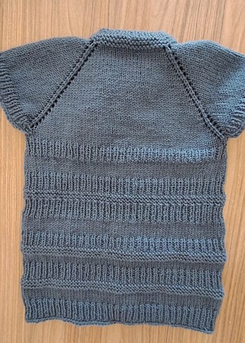 Erkek Çocuk Gri Kısa Kollu Örgü yelek - Görsel 2