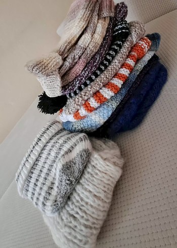 El Yapımı Renkli Örgü berelerve Atkı - Görsel 2