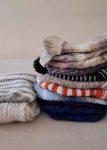 El Yapımı Renkli Örgü berelerve Atkı - Görsel 3