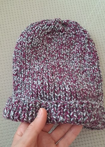 Kadın Mor Gri Örgü Bere - Görsel 2