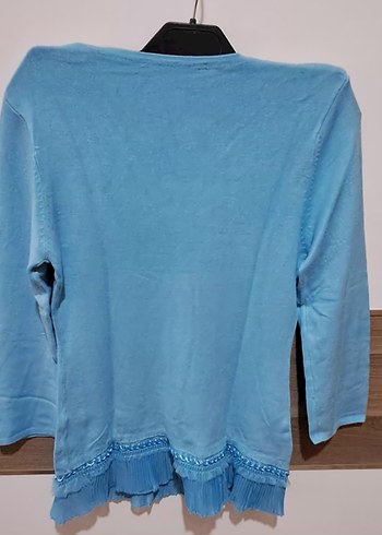 Mavi Rahat Kesim Bluz - Görsel 6