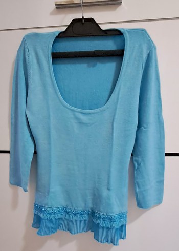 Mavi Rahat Kesim Bluz - Görsel 2