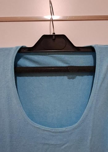 Mavi Rahat Kesim Bluz - Görsel 3