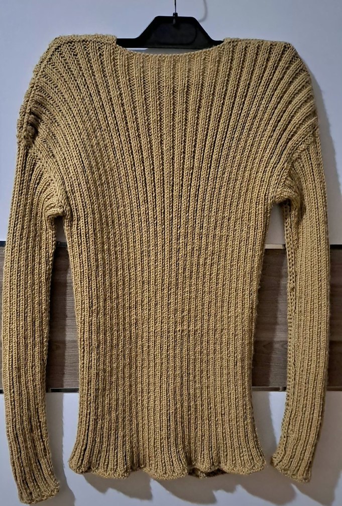 Düğmeli Bej Örgü Kadın Hırka - Görsel 4