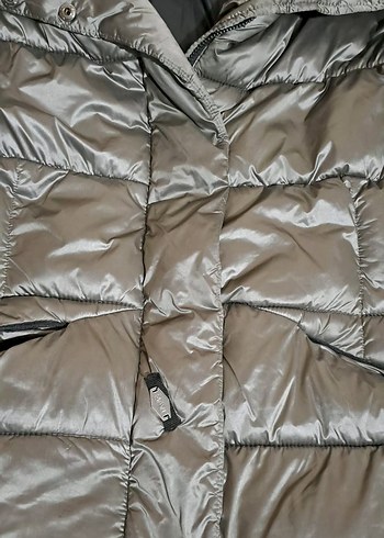 Gri Kürklü Kadın Kışlık mont - Görsel 8