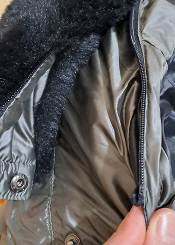 Gri Kürklü Kadın Kışlık mont - Görsel 3