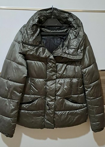 Gri Kürklü Kadın Kışlık mont - Görsel 7