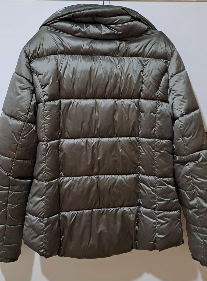 Gri Kürklü Kadın Kışlık mont - Görsel 2