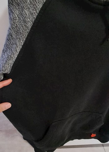 Erkek Gri Kapüşonlu Rahat Sweatshirt - Görsel 4