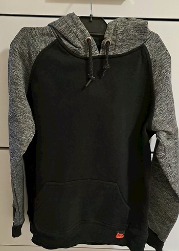 Erkek Gri Kapüşonlu Rahat Sweatshirt - Görsel 7