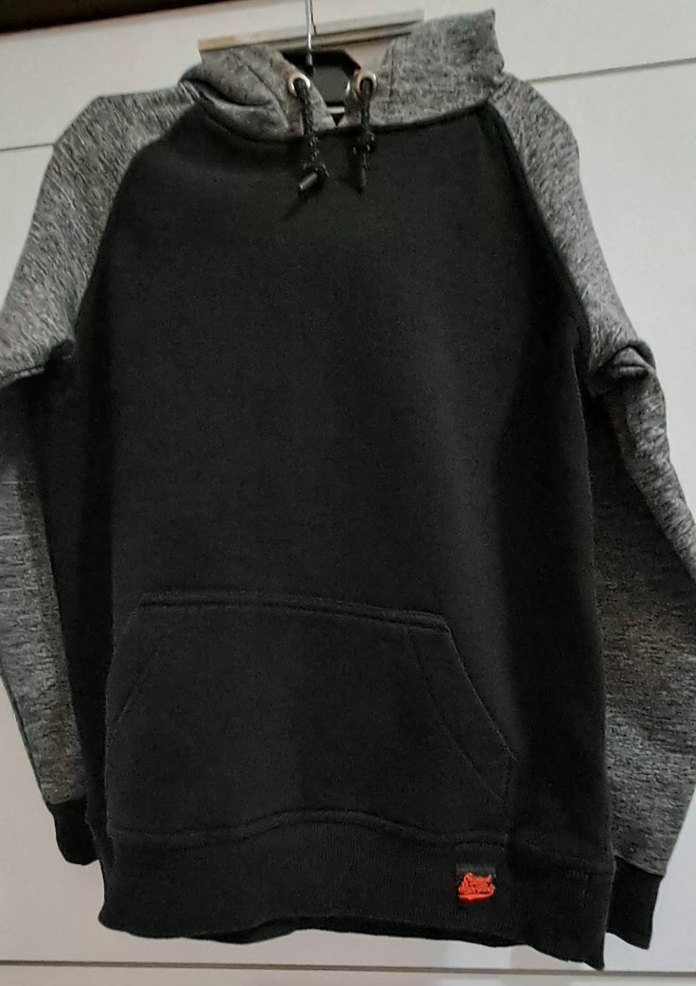 Erkek Gri Kapüşonlu Rahat Sweatshirt - Görsel 3