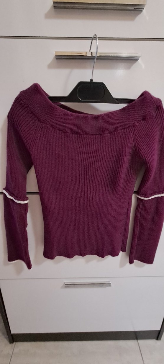 Bordo Kadın Triko Uzun Kollu Kazak - Görsel 4