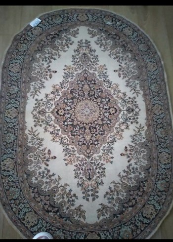 Kahverengi Desenli Oval Halı - Görsel 2