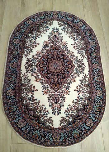 Kahverengi Desenli Oval Halı - Görsel 5