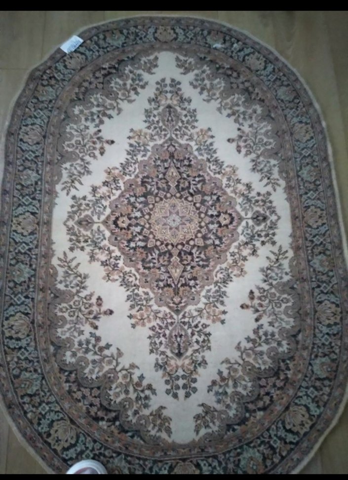 Kahverengi Desenli Oval Halı - Görsel 2