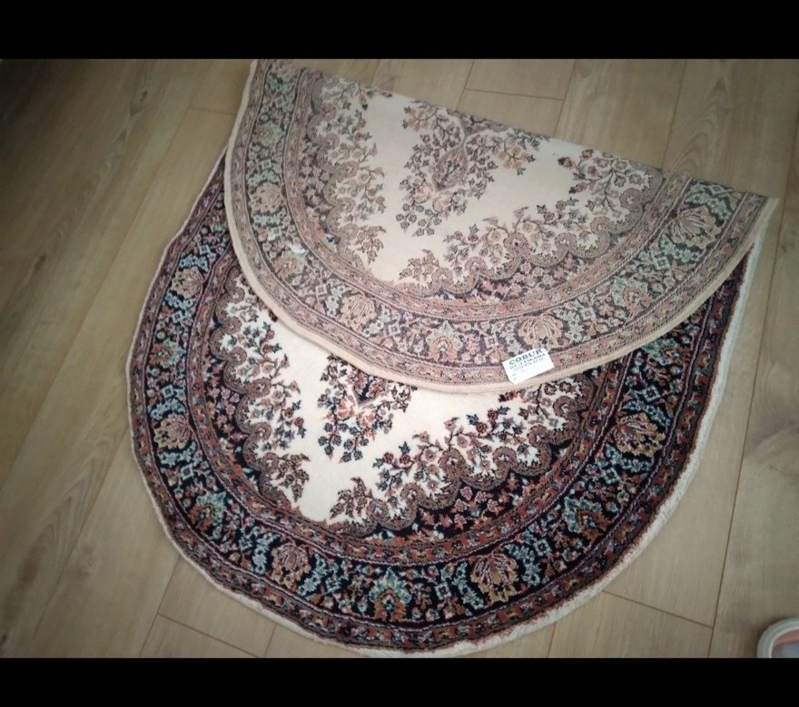 Kahverengi Desenli Oval Halı - Görsel 3