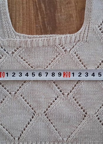 Nakışlı Kısa Örgü crop süveter - Görsel 3