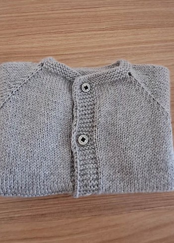 Gri Erkek Çocuk Örgü Yelek - Görsel 2