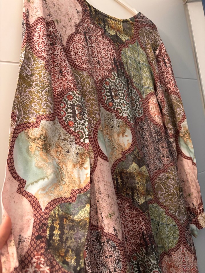 Bohem Çok Renkli Uzun Kollu Salaş Tunik - Görsel 2