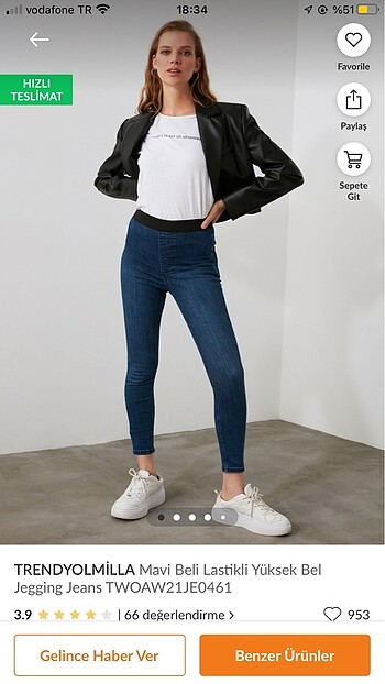 Trendyol Beli Lastikli yüksek jean