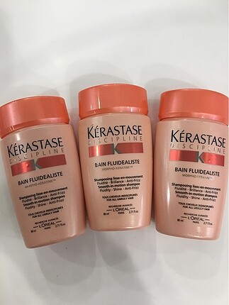 3 adet Kerastase disiplin şampuan seyahat boy 80 ml. Sıfır ve or