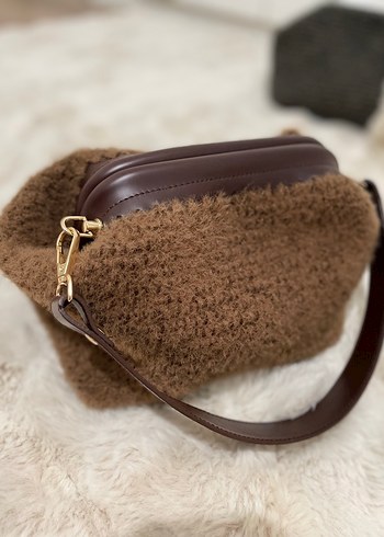 Kahverenfi peluş Çanta - Görsel 5