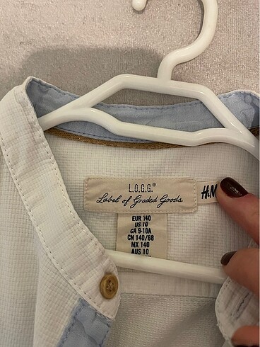 9 Yaş Beden beyaz Renk H&M Erkek Çocuk Yaka Beyaz Gömek