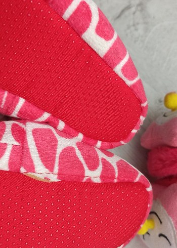 Kızlar için Pembe Leopar Desenli Sıcak Terlik - Görsel 3