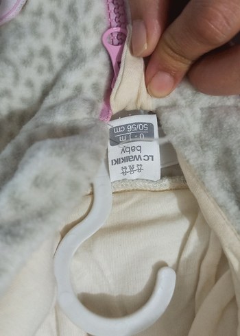 Gri Leopar Desenli Fermuarlı Bebek Tulumu - Görsel 3