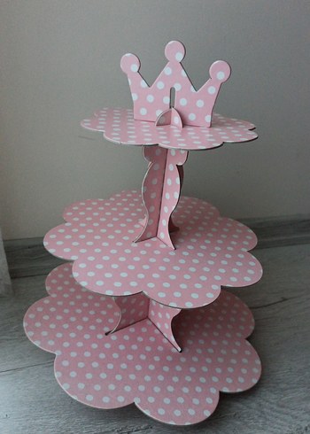 Puantiyeli Pembe Çocuk Rafı Taçlı - Görsel 2