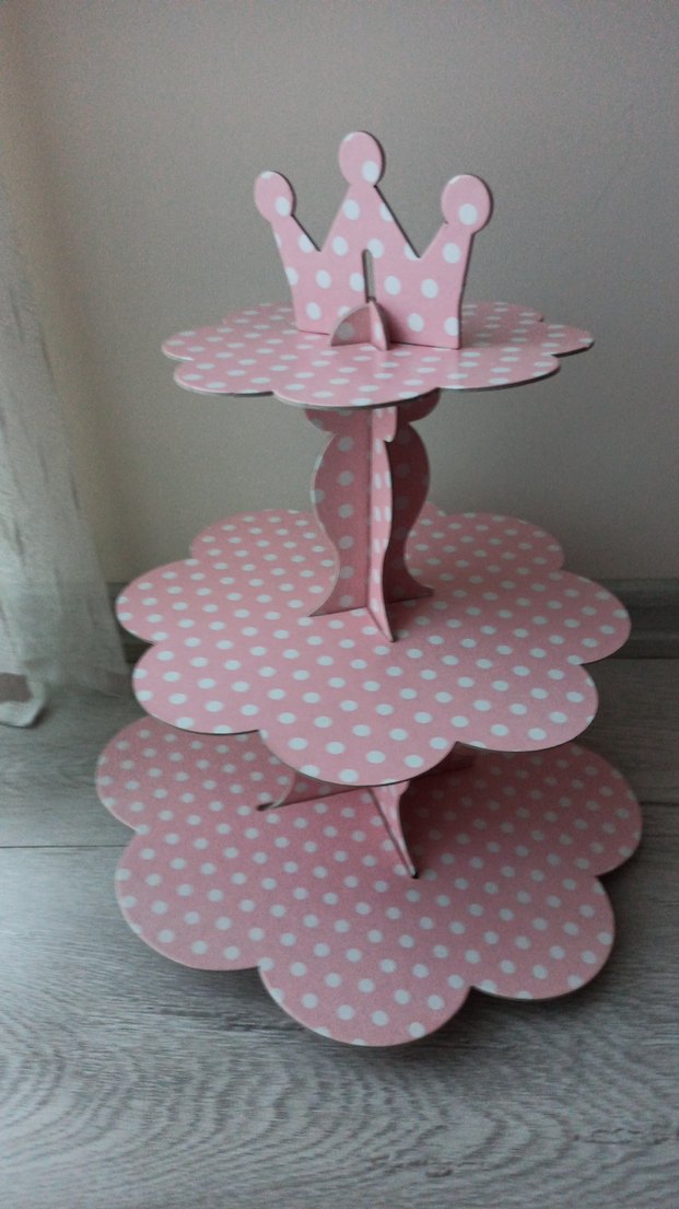 Puantiyeli Pembe Çocuk Rafı Taçlı - Görsel 3