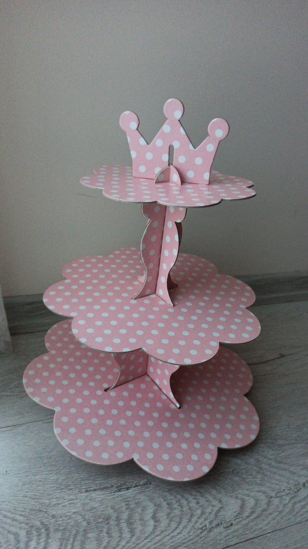 Puantiyeli Pembe Çocuk Rafı Taçlı - Görsel 2