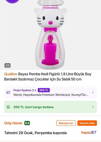 Beyaz Kedi Tasarımlı Çocuk Su Sebili - Görsel 5