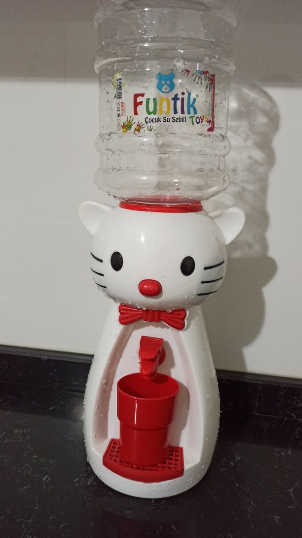 Beyaz Kedi Tasarımlı Çocuk Su Sebili - Görsel 2