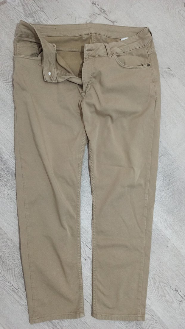 Bej Regular kip marka Keten Erkek Pantolon - Görsel 2