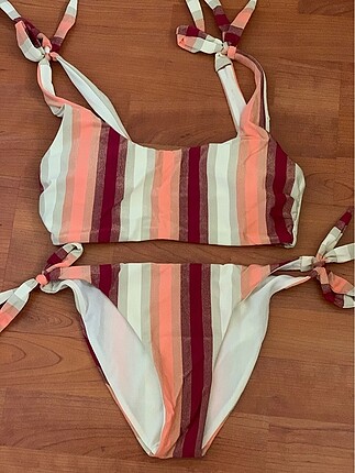 Penti çizgili bikini takım