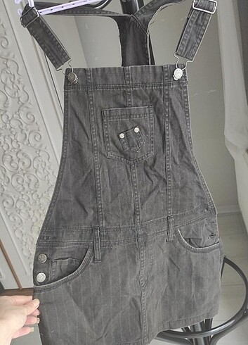 SUBLEVEL Mini Kadın jeans salopet Elbise - Görsel 2