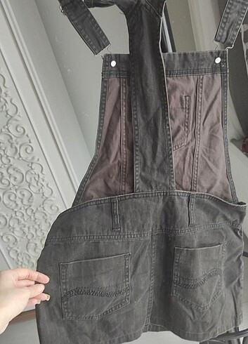 SUBLEVEL Mini Kadın jeans salopet Elbise - Görsel 4