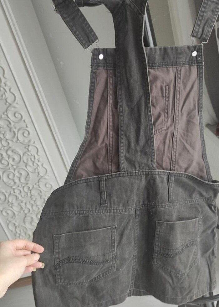 SUBLEVEL Mini Kadın jeans salopet Elbise - Görsel 4