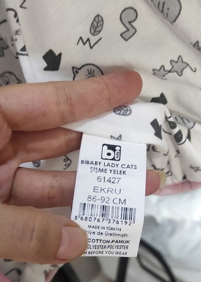 BİBABY Ekru Bebek şişme lady cats yelek 86-92 - Görsel 3