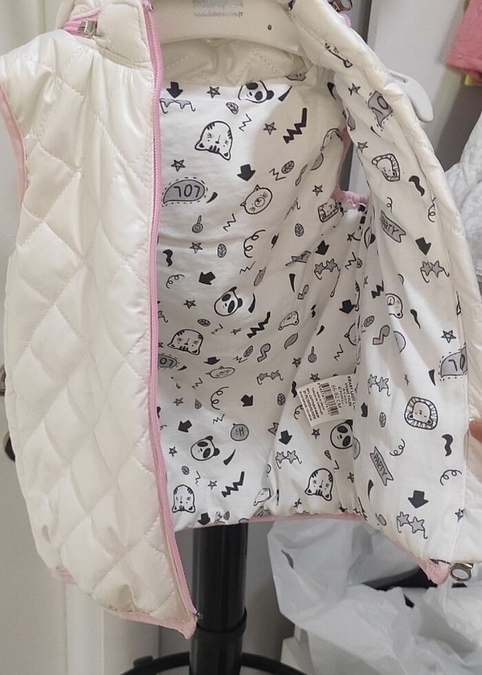 BİBABY Ekru Bebek şişme lady cats yelek 86-92 - Görsel 2