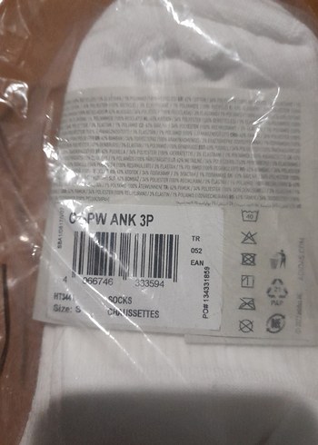 Beyaz Erkek Çorap Adidas Baskılı 3 adet - Görsel 5