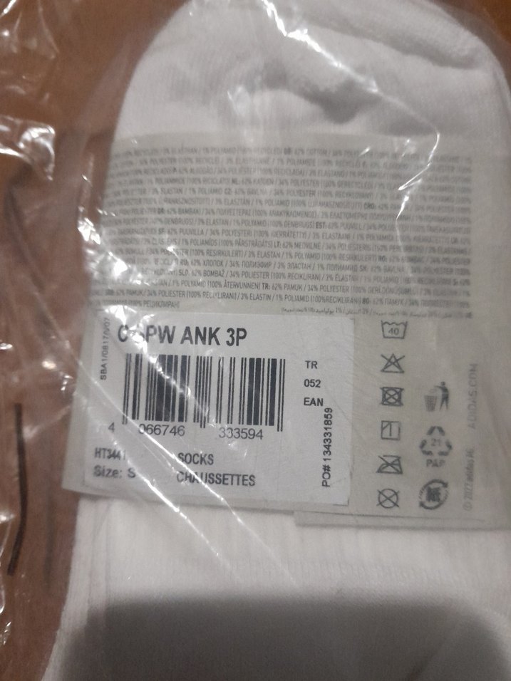 Beyaz Erkek Çorap Adidas Baskılı 3 adet - Görsel 5